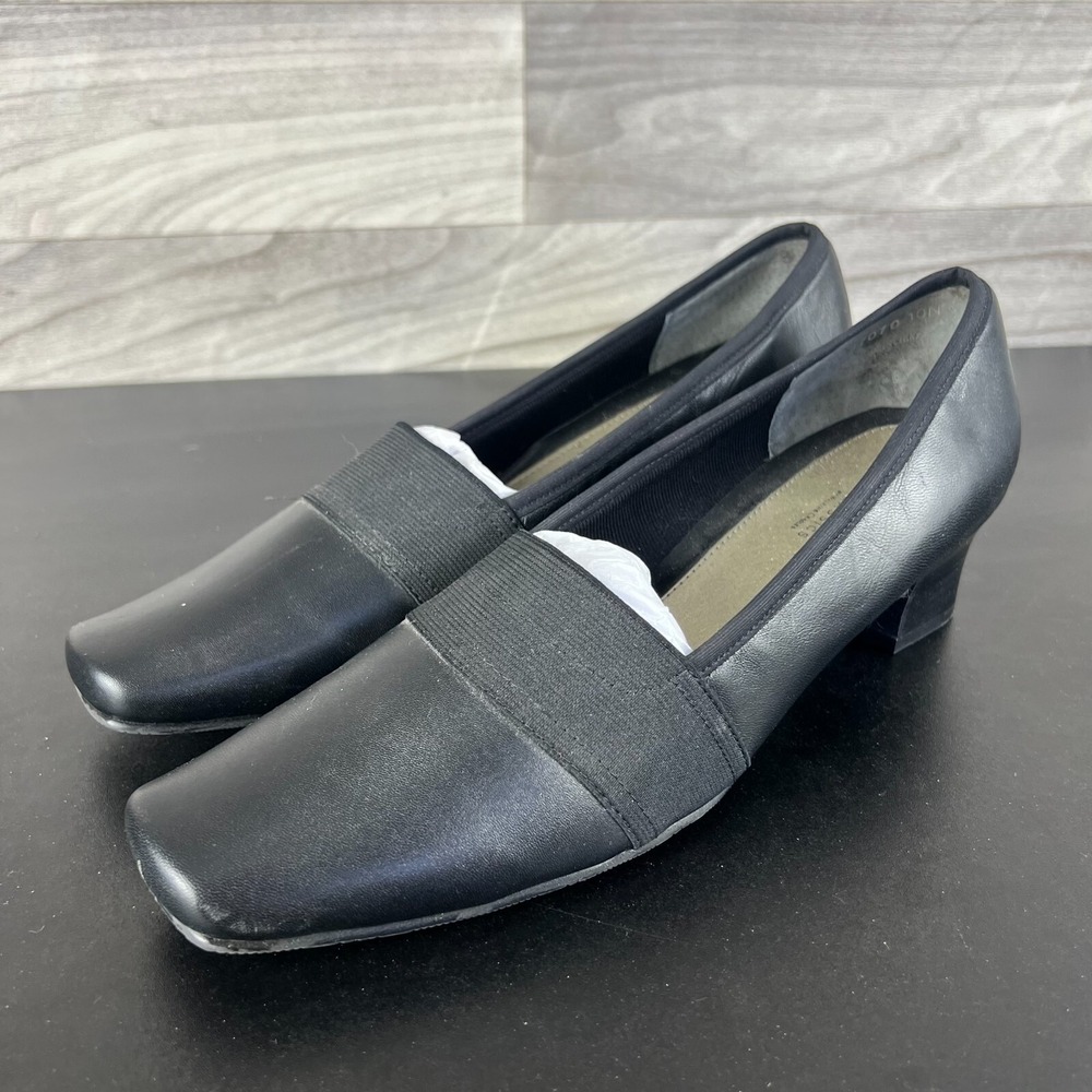 Mark Lemp Classics Pump Heels Women's‎ Size 10N Black Leather Comfort Slip On